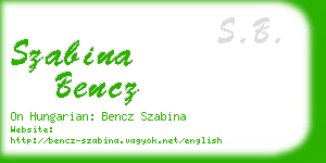 szabina bencz business card